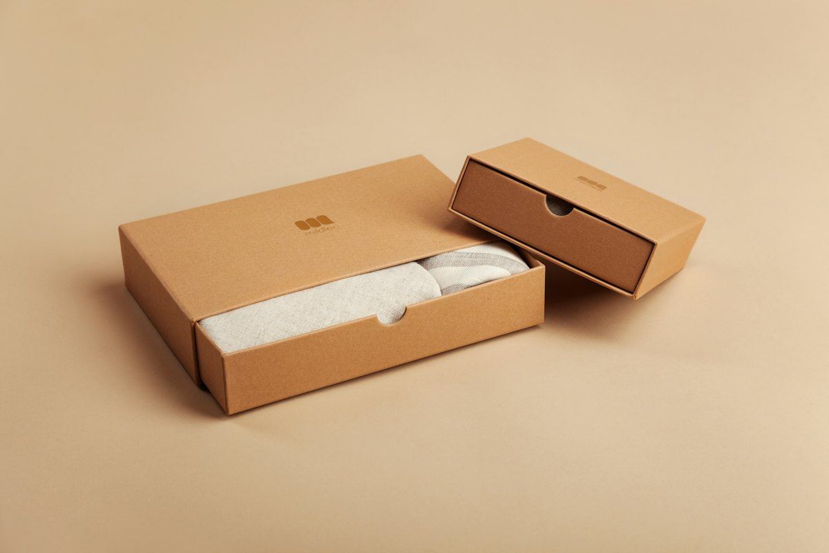 Plain product boxes ready for branding